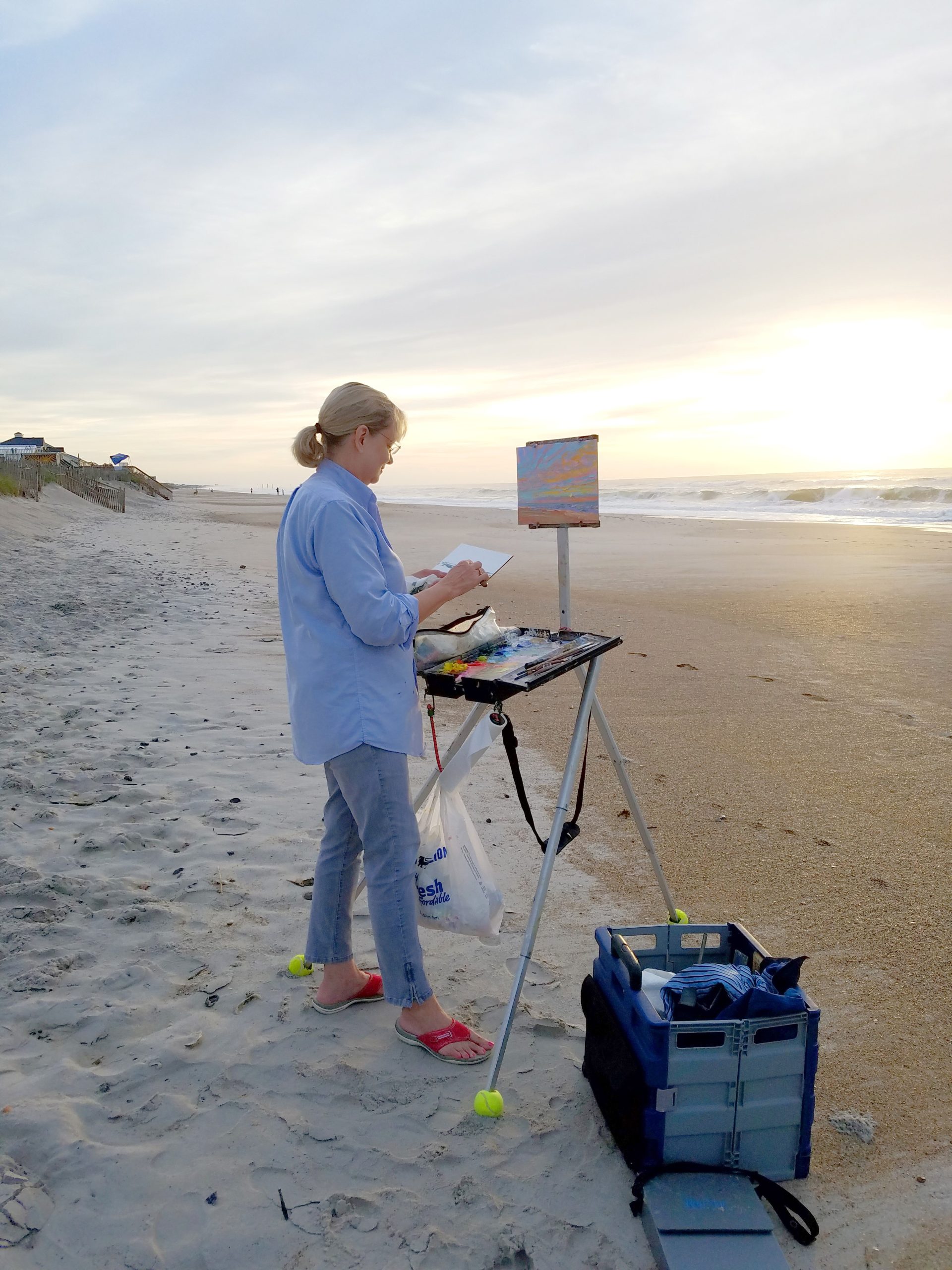 Karen Crenshaw demonstrates in New Bern - Duck Creek Marina 1 CRENSHAW topsail sunrise 2 scaled