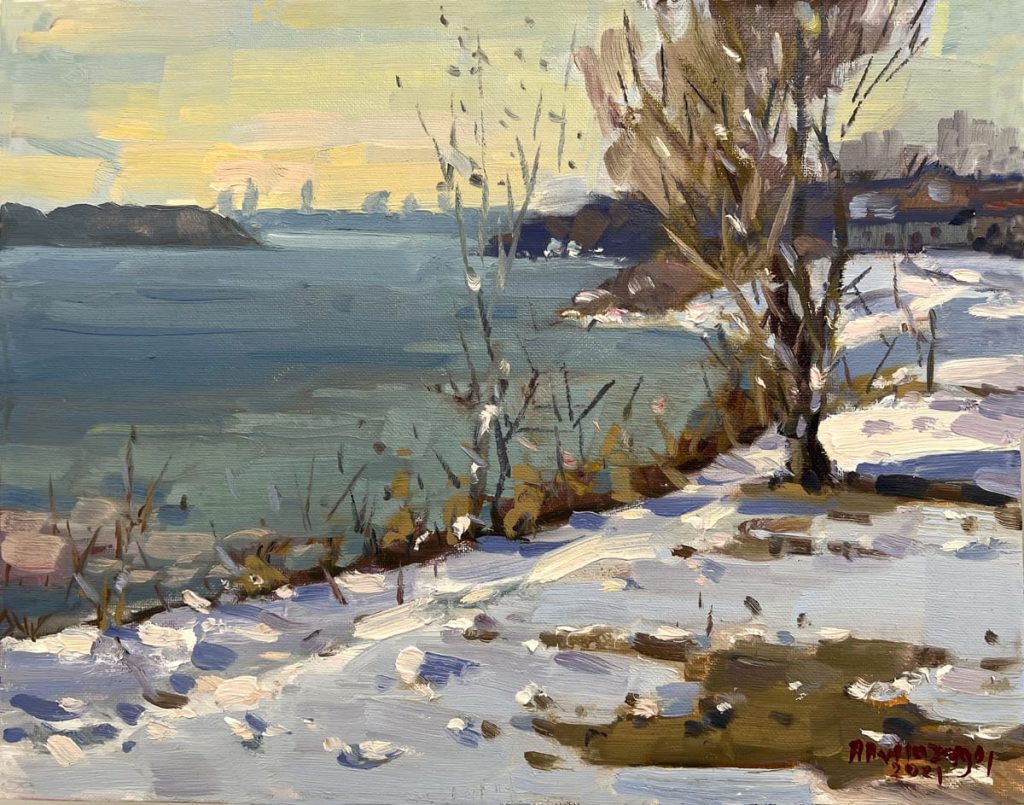 Snow in Gratwick Park 14x11 1