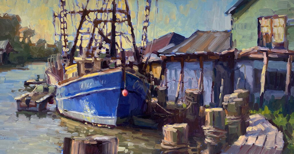 Fishing Dock Outdoor Canvas Art